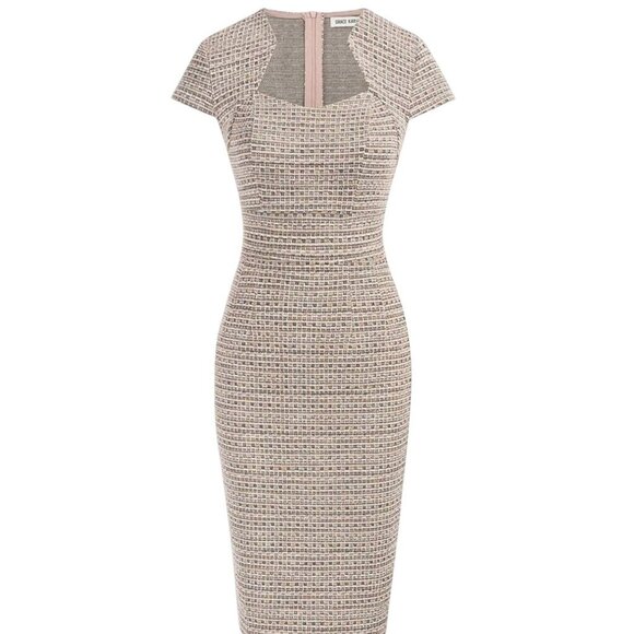 Grace Karin Womens Tweed Cap Sleeve Sheath Dress Back Zipper & Lining size XL - Picture 1 of 11